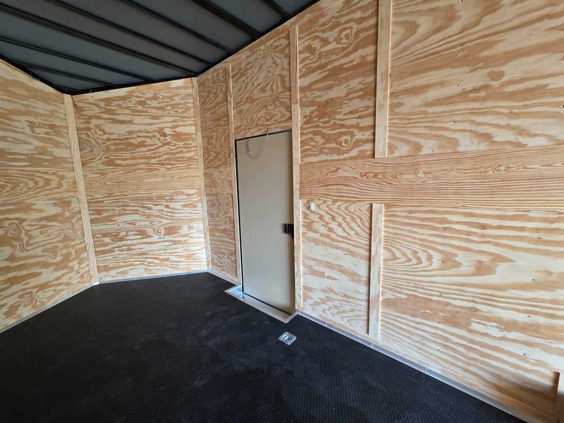 8.5x24 Lime Green w/ Blackout V-Nose Enclosed Trailer 9ft Interior (2) 5,200lb Axles Passenger Side Door 