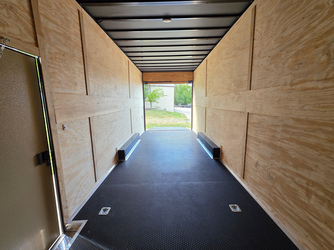 8.5x24 Lime Green w/ Blackout V-Nose Enclosed Trailer 9ft Interior (2) 5,200lb Axles Inside Rear