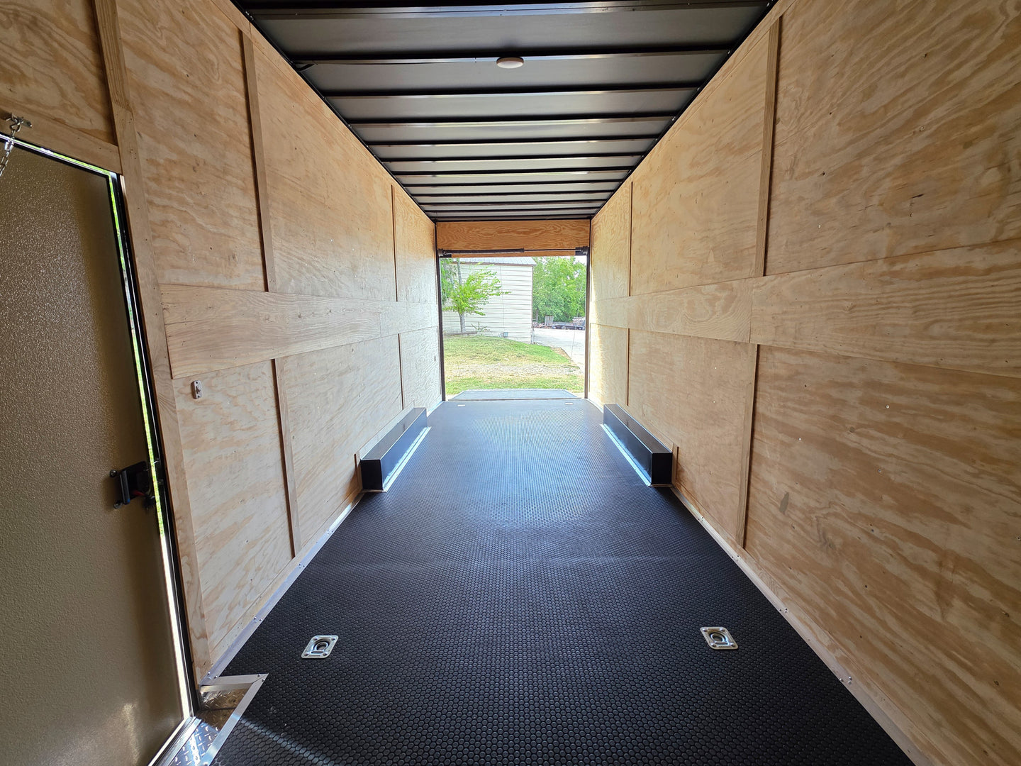 8.5x24 Lime Green w/ Blackout V-Nose Enclosed Trailer 9ft Interior (2) 5,200lb Axles Inside Rear