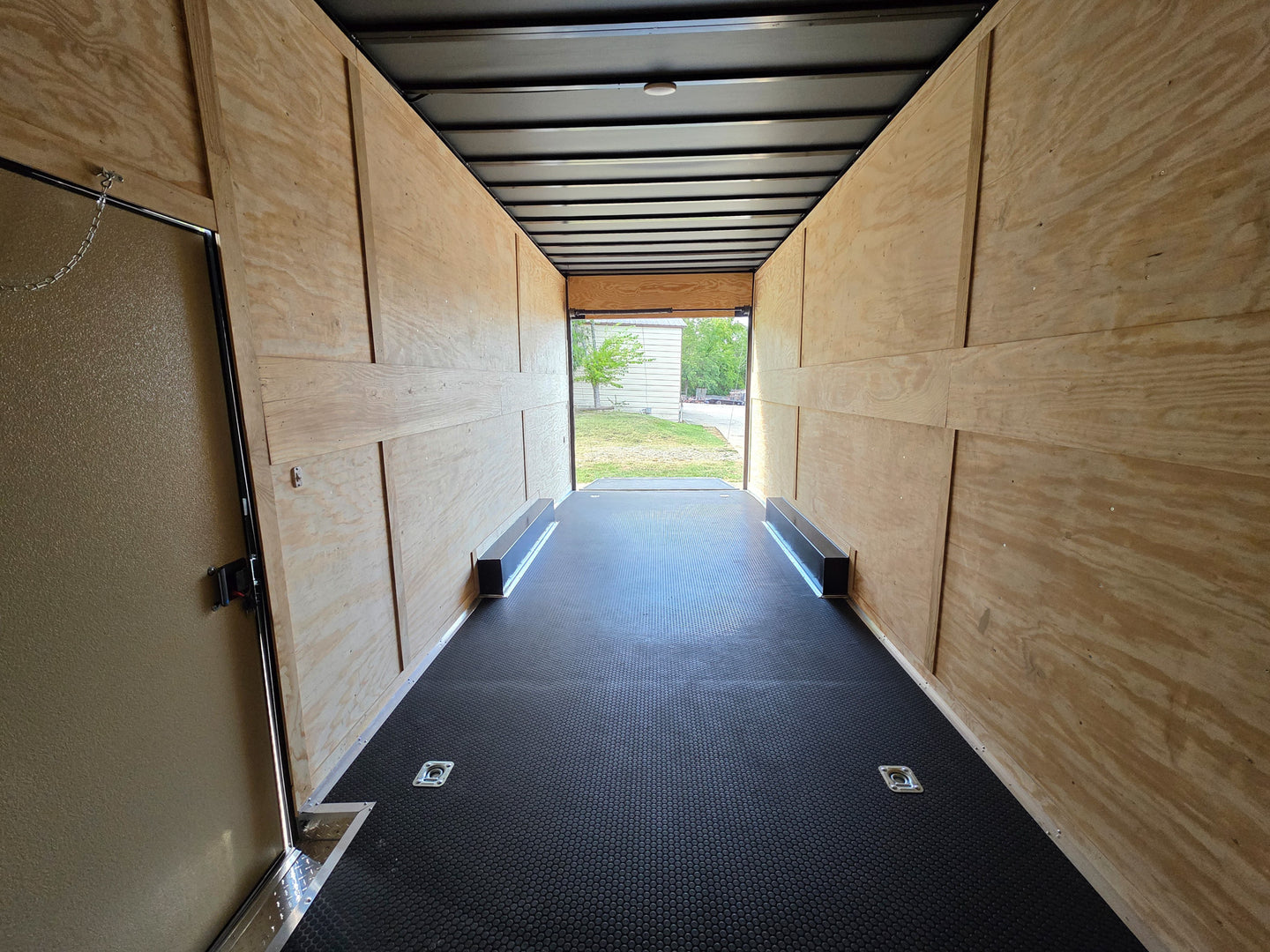 8.5x24 Lime Green w/ Blackout V-Nose Enclosed Trailer 9ft Interior (2) 5,200lb Axles Inside Rear