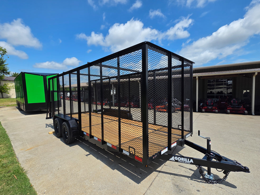 6.4x18 Debris Junk Trash Removal Leaf Trailer 6ft Mesh Sides (2) 3500lb Axles 7k GVWR - SLE Equipment - 1