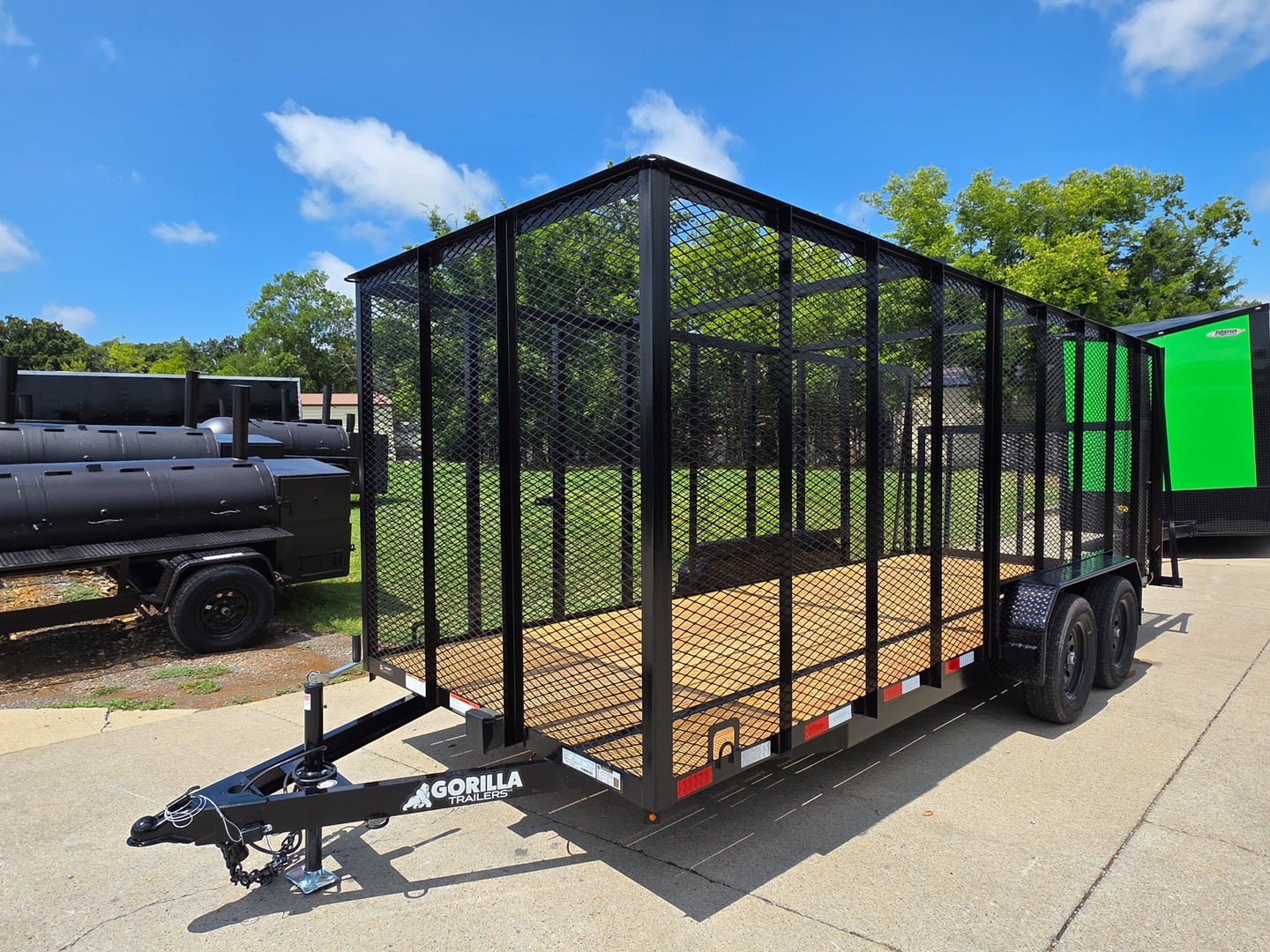 6.4x18 Debris Junk Trash Removal Leaf Trailer 6ft Mesh Sides (2) 3500lb Axles 7k GVWR - SLE Equipment - 3