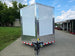 8.5x28 V Nose White Enclosed Trailer 7,000lb Axles Silver ATP Front