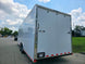 8.5x28 V Nose White Enclosed Trailer 7,000lb Axles Silver ATP Rear Left