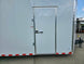 8.5x28 V Nose White Enclosed Trailer 7,000lb Axles Silver ATP Passenger Side Door