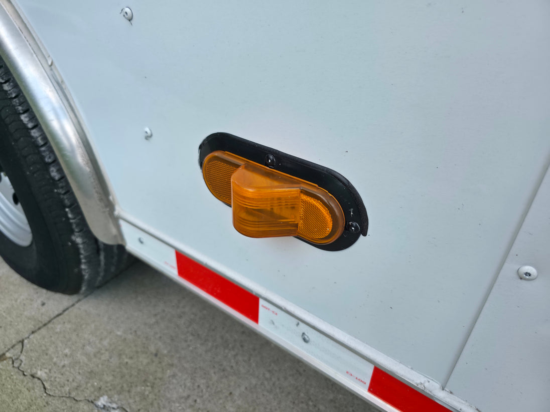8.5x28 V Nose White Enclosed Trailer 7,000lb Axles Silver ATP Lights