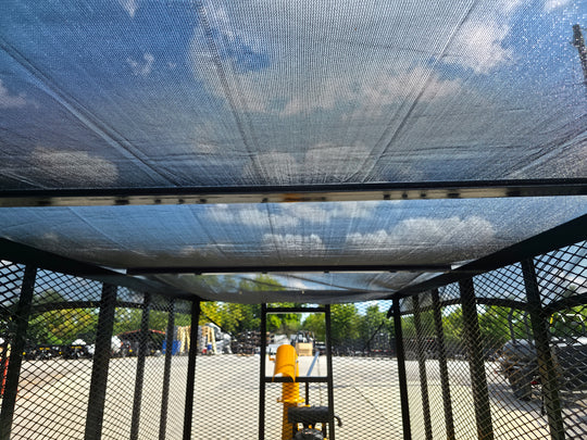 TURF ONE Weibang WBDL5021R with 6.4x14 Leafcage and Tarp Above