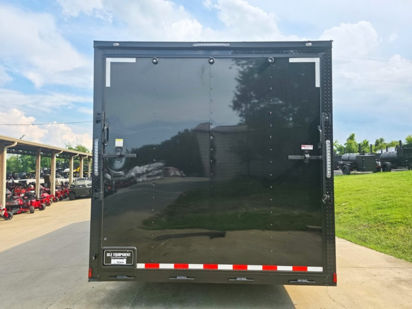 8.5 x 18 Charcoal/Black Enclosed Trailer with Blackout and (2) Heavy-Duty 5,200lb Axles Rear