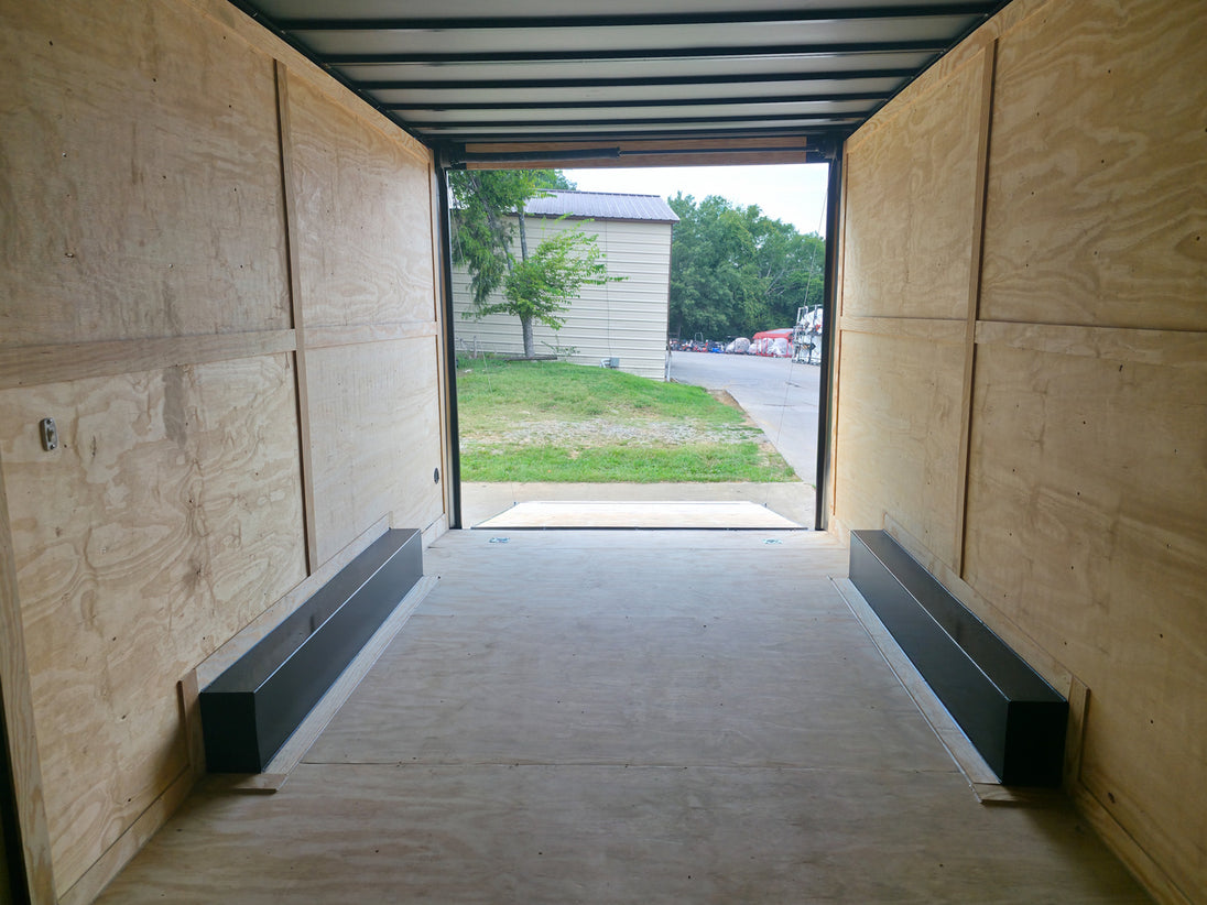 8.5 x 18 Charcoal/Black Enclosed Trailer with Blackout and (2) Heavy-Duty 5,200lb Axles Inside Rear 