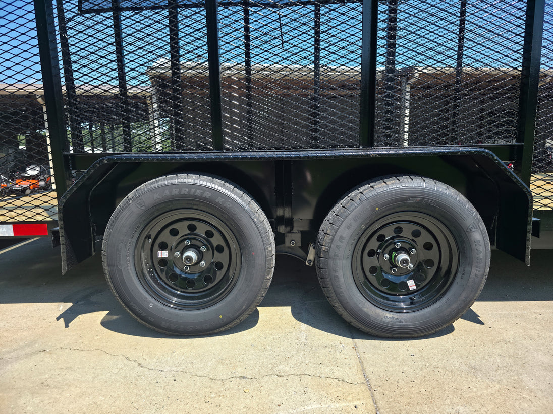 6.4x16 Leaf Clean Up Cage Debris Trailer with 21HP Loader 7K GVWR Tires