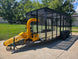 6.4x16 Leaf Clean Up Cage Debris Trailer with 21HP Loader 7K GVWR Front Left