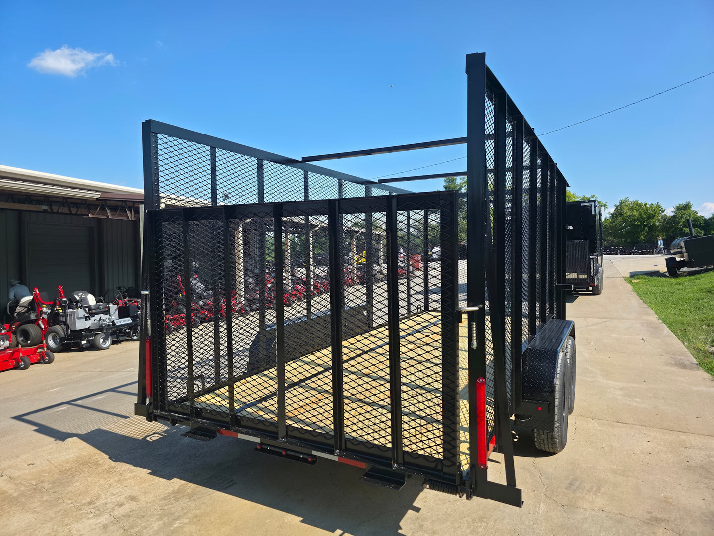 6.4' x 16' Debris Leaf Junk Trash Removal Loader Utility Trailer (2) 3500 Axles Right Rear