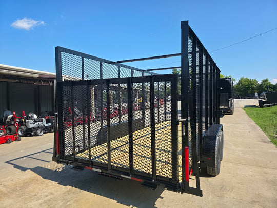 6.4' x 16' Debris Leaf Junk Trash Removal Loader Utility Trailer (2) 3500 Axles Right Rear