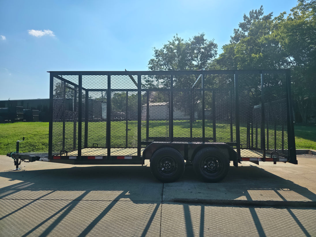 6.4' x 16' Debris Leaf Junk Trash Removal Loader Utility Trailer (2) 3500 Axles Left Side