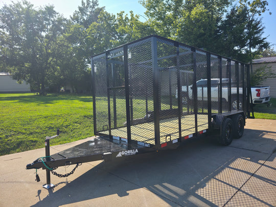 6.4' x 16' Debris Leaf Junk Trash Removal Loader Utility Trailer (2) 3500 Axles Front Left