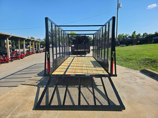 6.4' x 16' Debris Leaf Junk Trash Removal Loader Utility Trailer (2) 3500 Axles Rear Gate Down