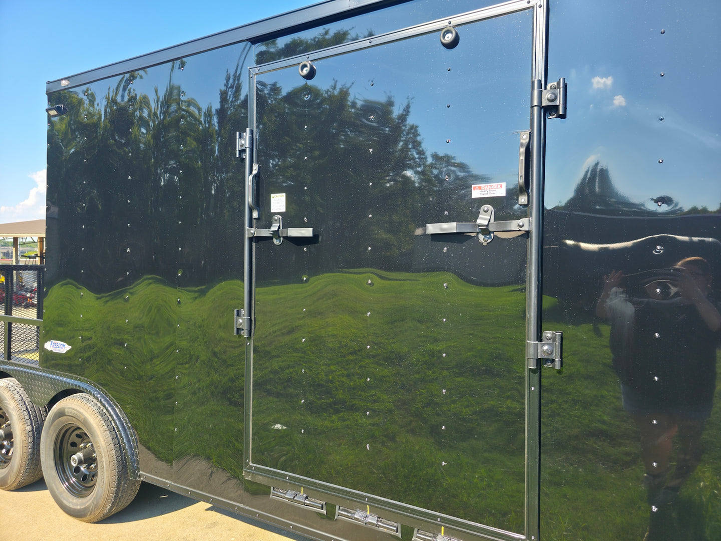 8.5x20 Enclosed Hybrid Black with Black Trim (2) 5200LB Axles Jack Side Ramp