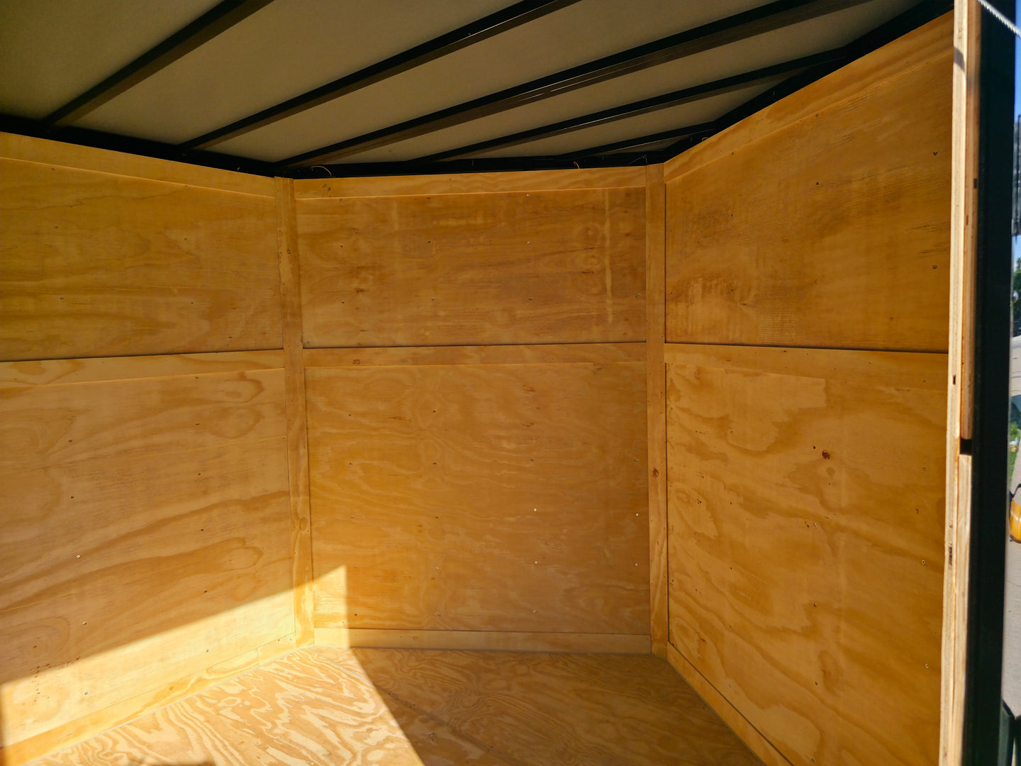 8.5x20 Enclosed Hybrid Black with Black Trim (2) 5200LB Axles Jack Inside Enclosed Front