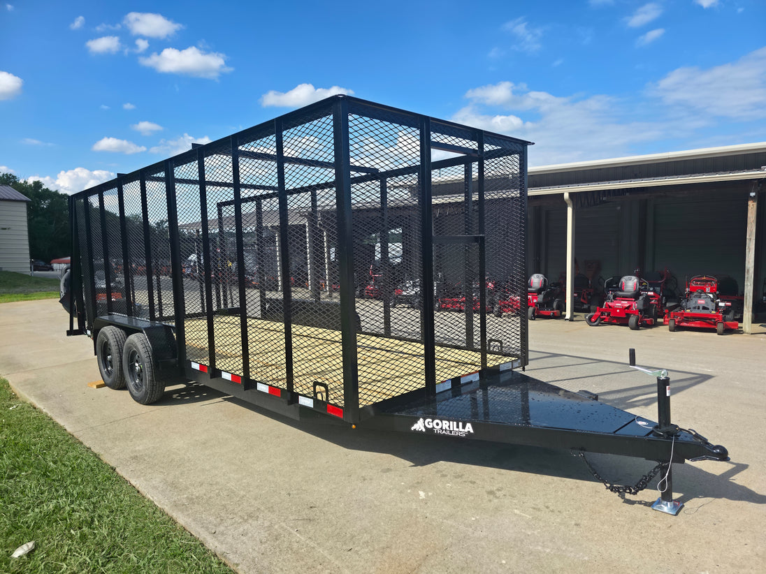 6.4' x 18' Debris Leaf Junk Trash Removal Loader Utility Trailer (2) 3500 Axles Front Right