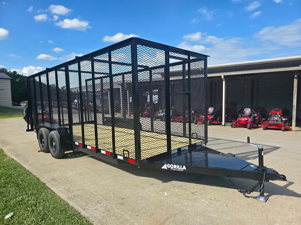 6.4' x 18' Debris Leaf Junk Trash Removal Loader Utility Trailer (2) 3500 Axles Front Right