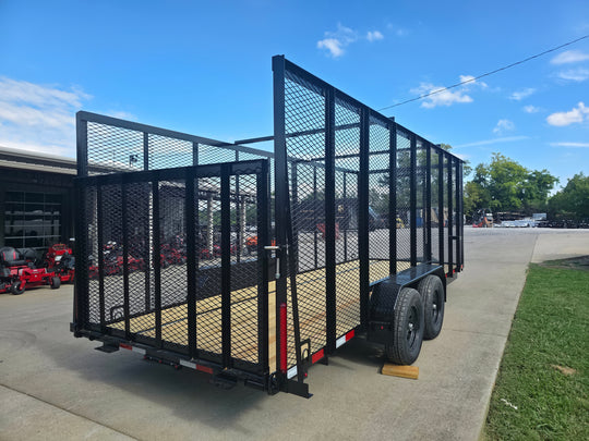 6.4' x 18' Debris Leaf Junk Trash Removal Loader Utility Trailer (2) 3500 Axles Right Rear