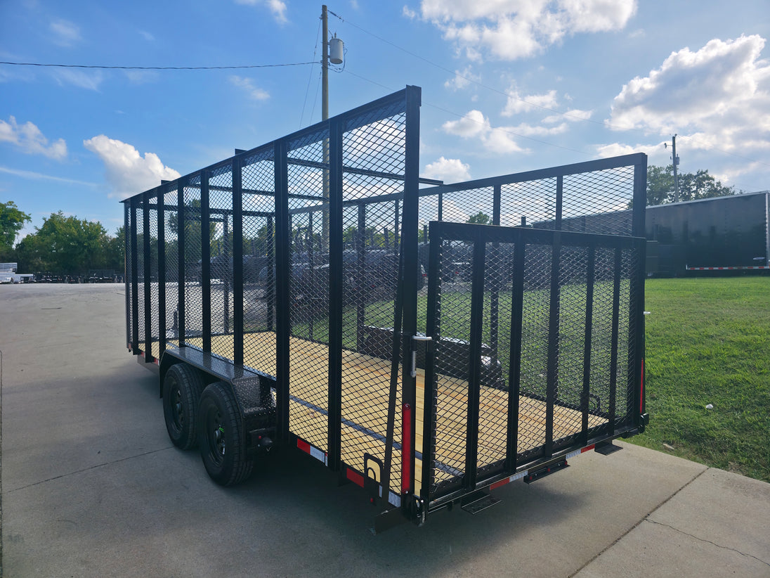 6.4' x 18' Debris Leaf Junk Trash Removal Loader Utility Trailer (2) 3500 Axles Left Rear