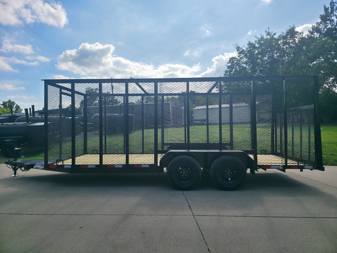 6.4' x 18' Debris Leaf Junk Trash Removal Loader Utility Trailer (2) 3500 Axles Left Side