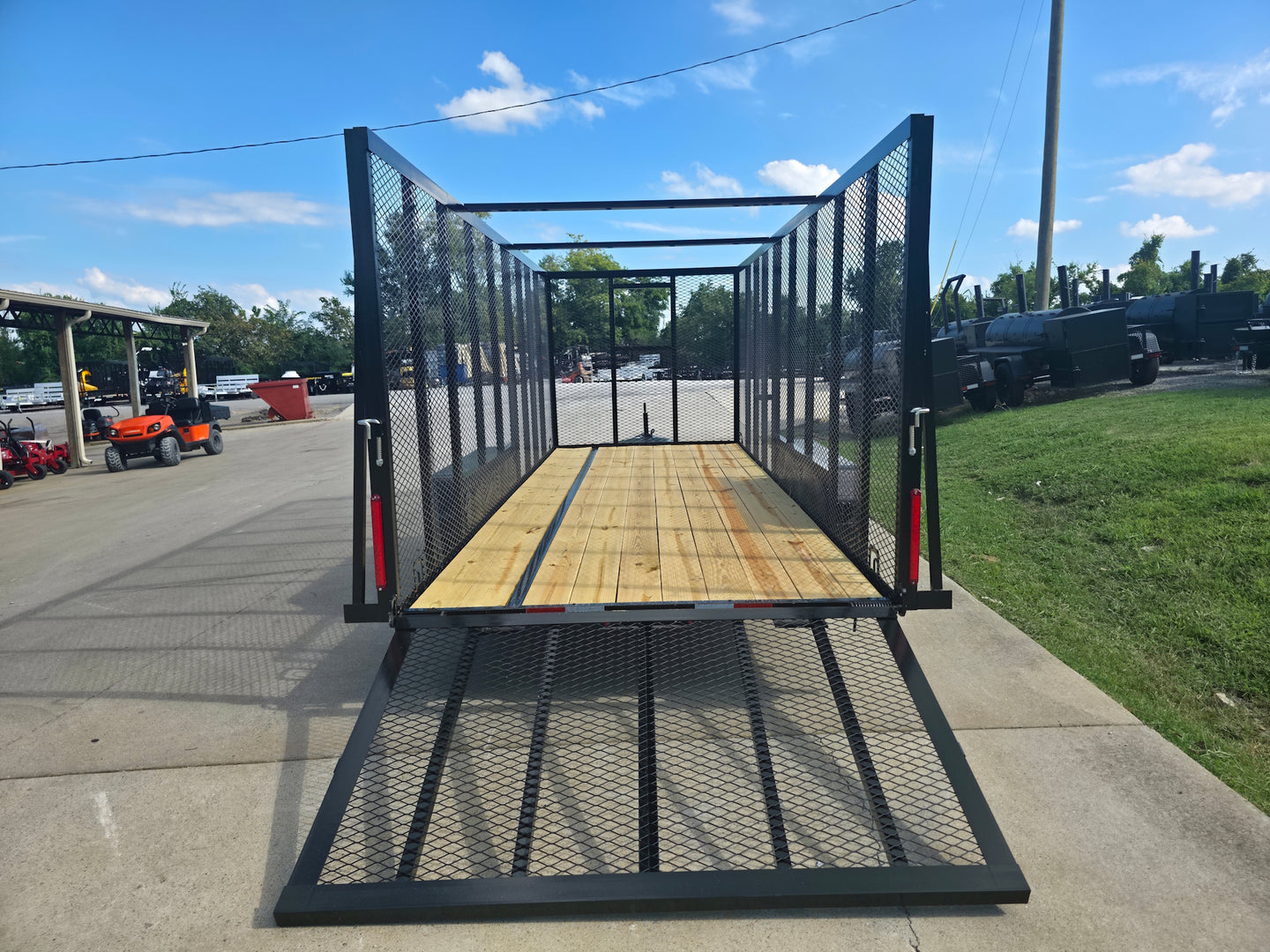 6.4' x 18' Debris Leaf Junk Trash Removal Loader Utility Trailer (2) 3500 Axles Rear Gate Down