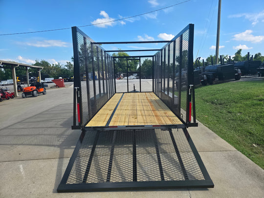 6.4' x 18' Debris Leaf Junk Trash Removal Loader Utility Trailer (2) 3500 Axles Rear Gate Down