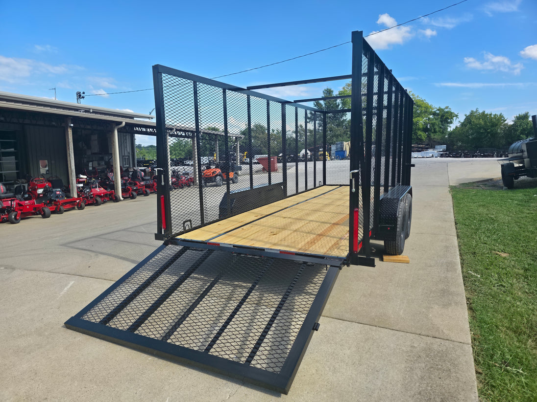 6.4' x 18' Debris Leaf Junk Trash Removal Loader Utility Trailer (2) 3500 Axles Right Rear