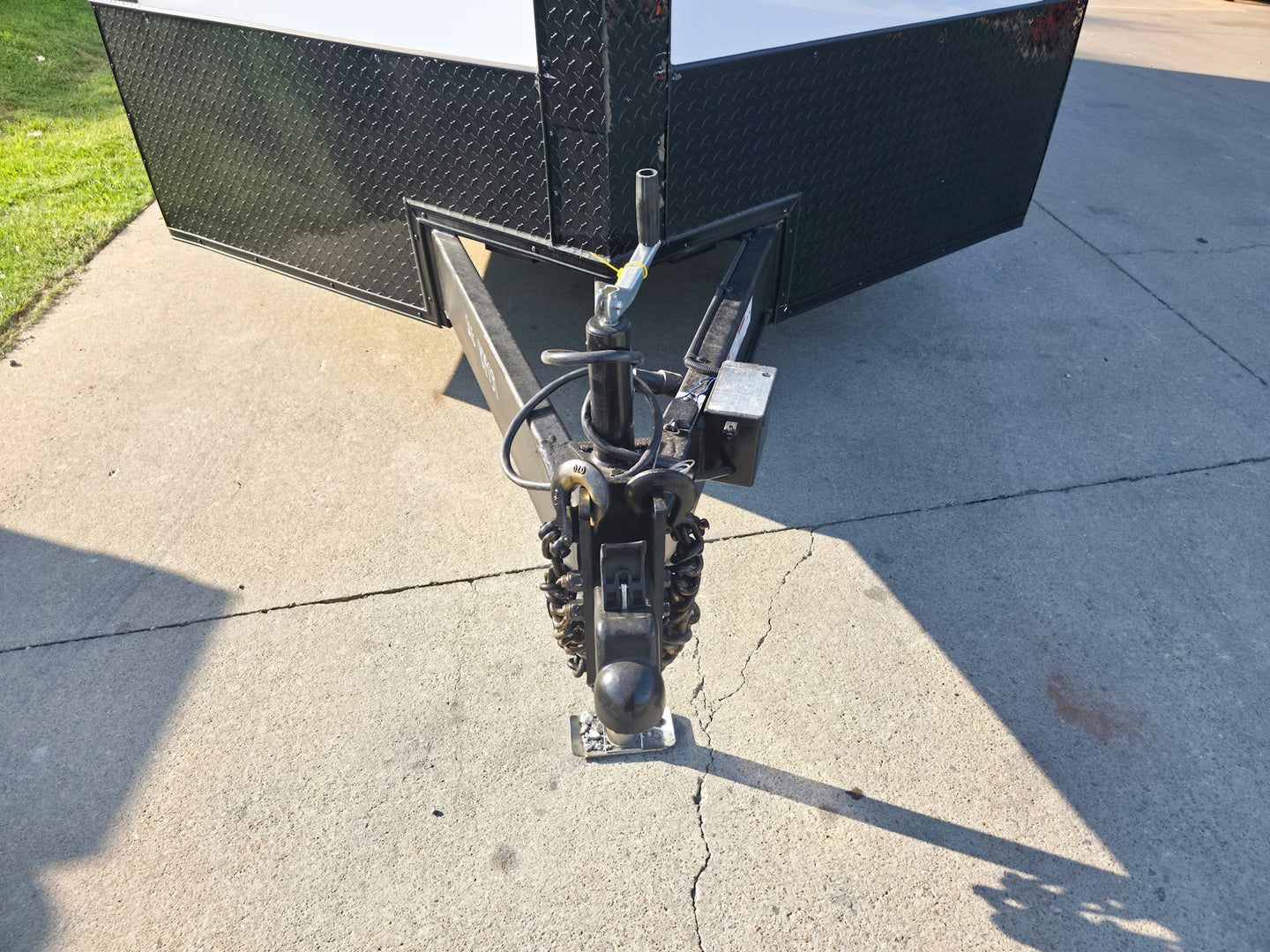 8.5x20 White V-Nose Enclosed Trailer with Blackout Pkg 9' Interior (2) 10,000LB Axles Jack