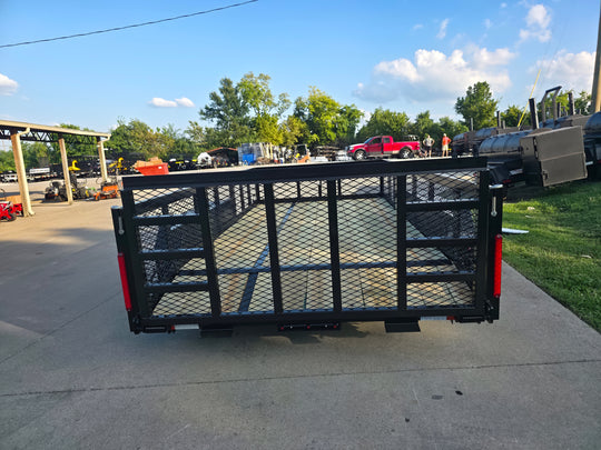 7x14 Tandem Utility Trailer (2) 5200lb Axles w/ Rear Brakes 2FT Mesh Sides Dovetail - SLE Equipment - 7