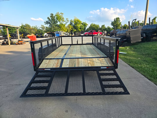 7x14 Tandem Utility Trailer (2) 5200lb Axles w/ Rear Brakes 2FT Mesh Sides Dovetail - SLE Equipment - 9