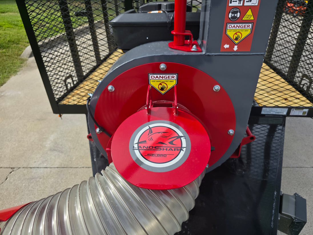 6.4x18 Leaf Cage Debris Trailer with 18HP Debris Loader for Leaf Clean Up Tube Attachment 