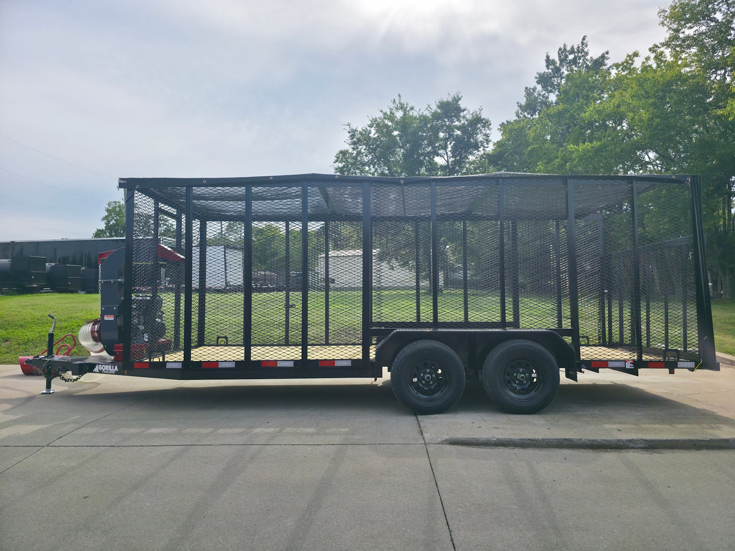 6.4x18 Leaf Cage Debris Trailer with 18HP Debris Loader for Leaf Clean Up Left Side