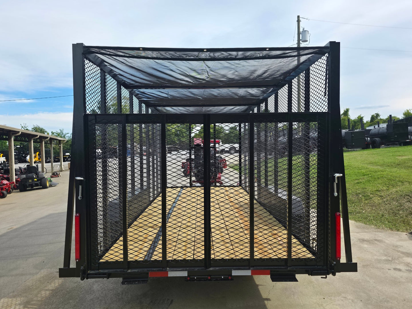 6.4x18 Leaf Cage Debris Trailer with 18HP Debris Loader for Leaf Clean Up Rear