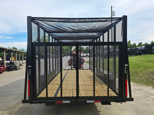 6.4x18 Leaf Cage Debris Trailer with 18HP Debris Loader for Leaf Clean Up Rear