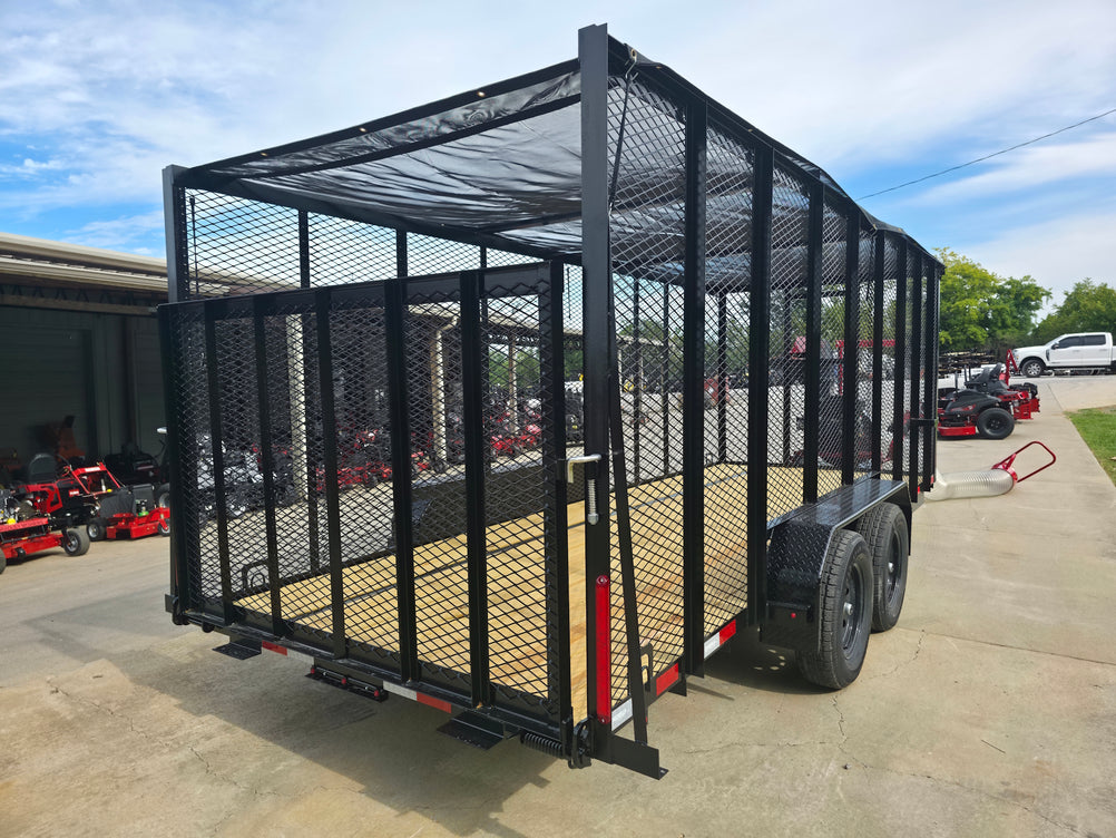 6.4x18 Debris Leaf Suction Removal Trailer with 18HP Debris Loader for ...