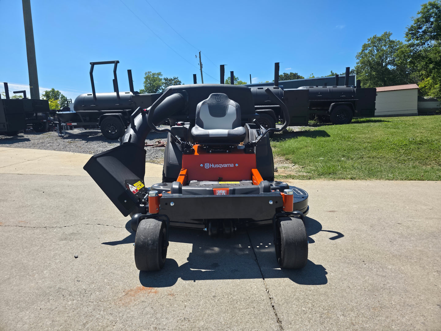 Husqvarna Z254F Special Edition Zero Turn Mower 23HP KAW with 591111401 Triple Bagger Front 