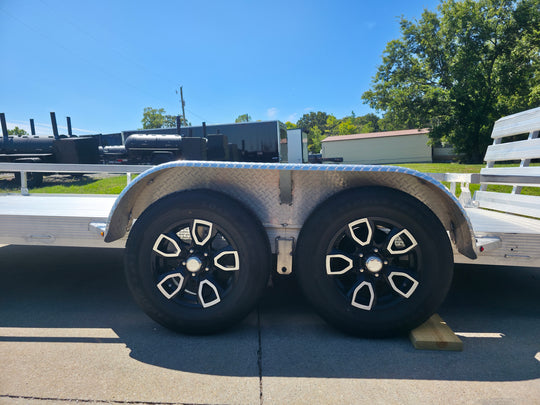 Used 6.4' x 16' All Aluminum Utility Trailer Dual Axle Straight Deck 7K GVWR Tires