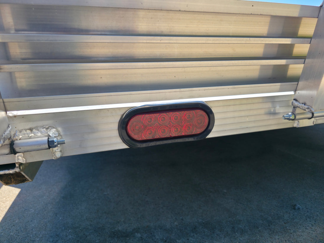 Used 6.4' x 16' All Aluminum Utility Trailer Dual Axle Straight Deck 7K GVWR Brake Light