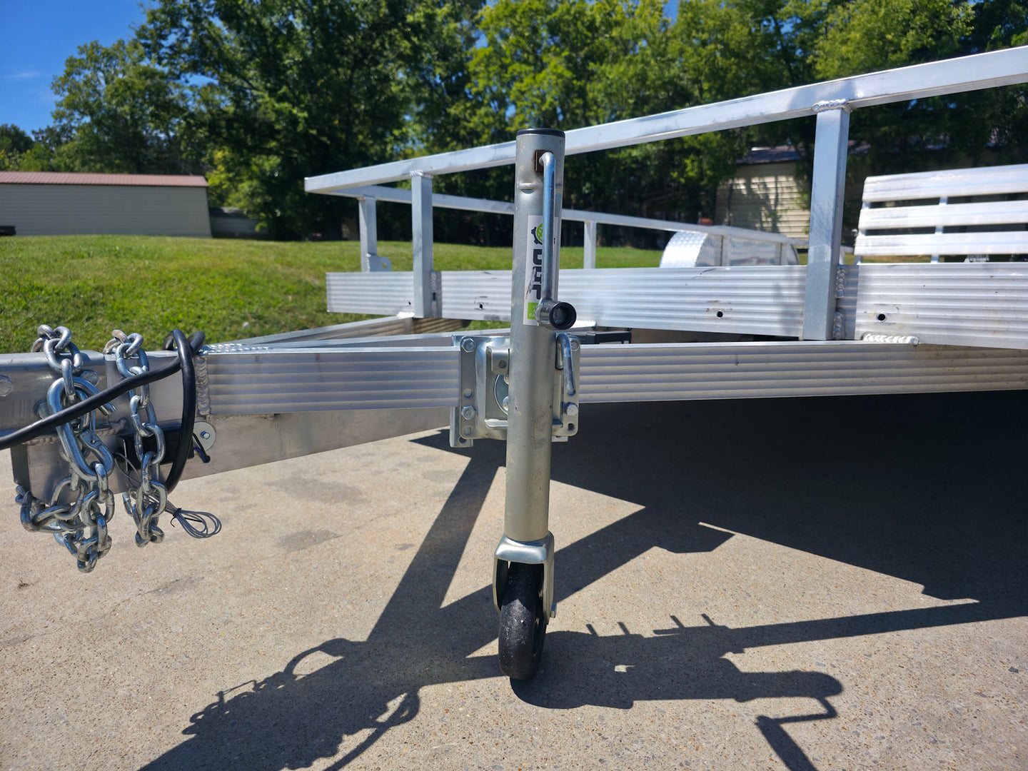 Used 6.4' x 16' All Aluminum Utility Trailer Dual Axle Straight Deck 7K GVWR Drilled Holes from Mount 