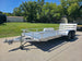 Used 6.4' x 16' All Aluminum Utility Trailer Dual Axle Straight Deck 7K GVWR Front Left