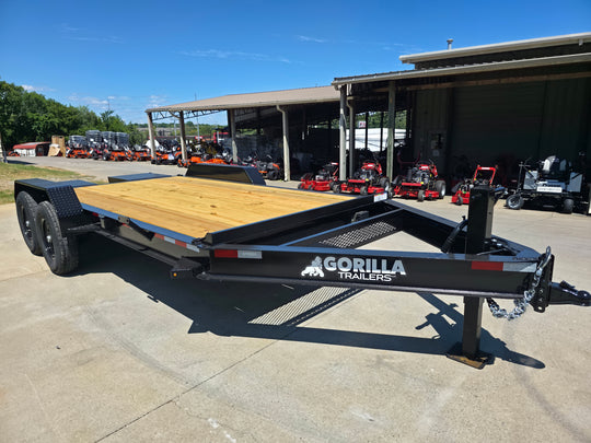 7x16 Equipment Trailer Dovetail Mini King Kong Ramps (2) 7,000LB Axles Front Right