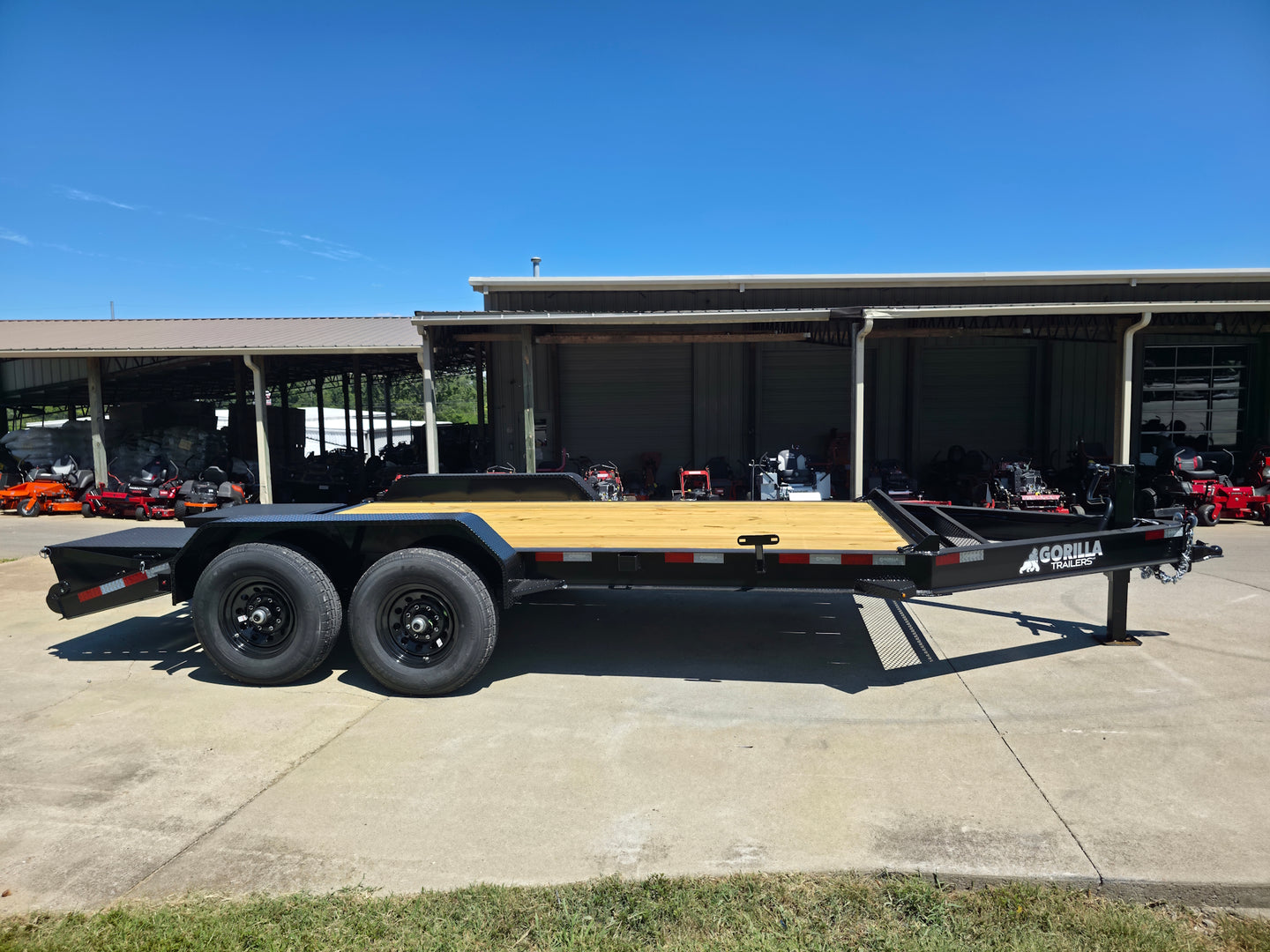 7x16 Equipment Trailer Dovetail Mini King Kong Ramps (2) 7,000LB Axles Right Side