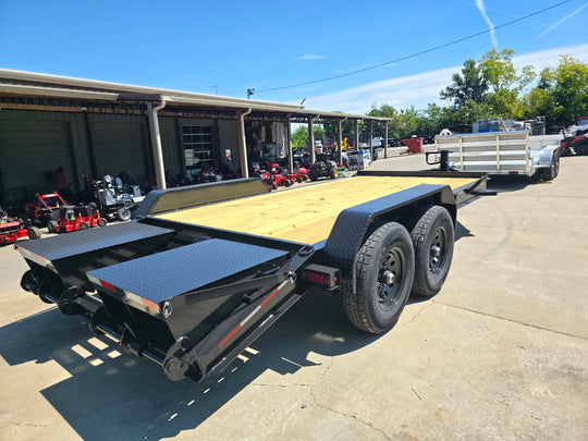 7x16 Equipment Trailer Dovetail Mini King Kong Ramps (2) 7,000LB Axles Right Rear