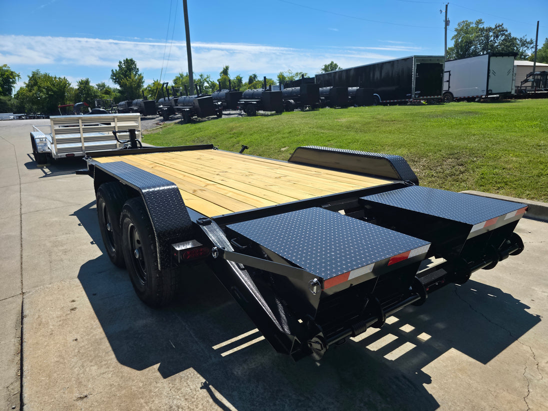 7x16 Equipment Trailer Dovetail Mini King Kong Ramps (2) 7,000LB Axles Left Rear
