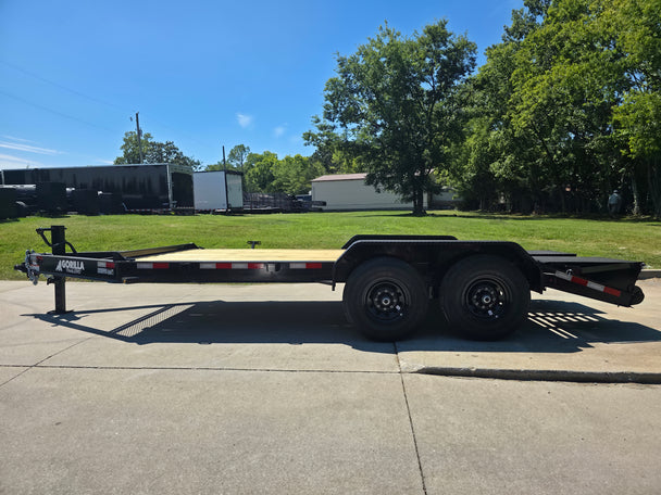 7x16 Equipment Trailer Dovetail Mini King Kong Ramps (2) 7,000LB Axles Left Side