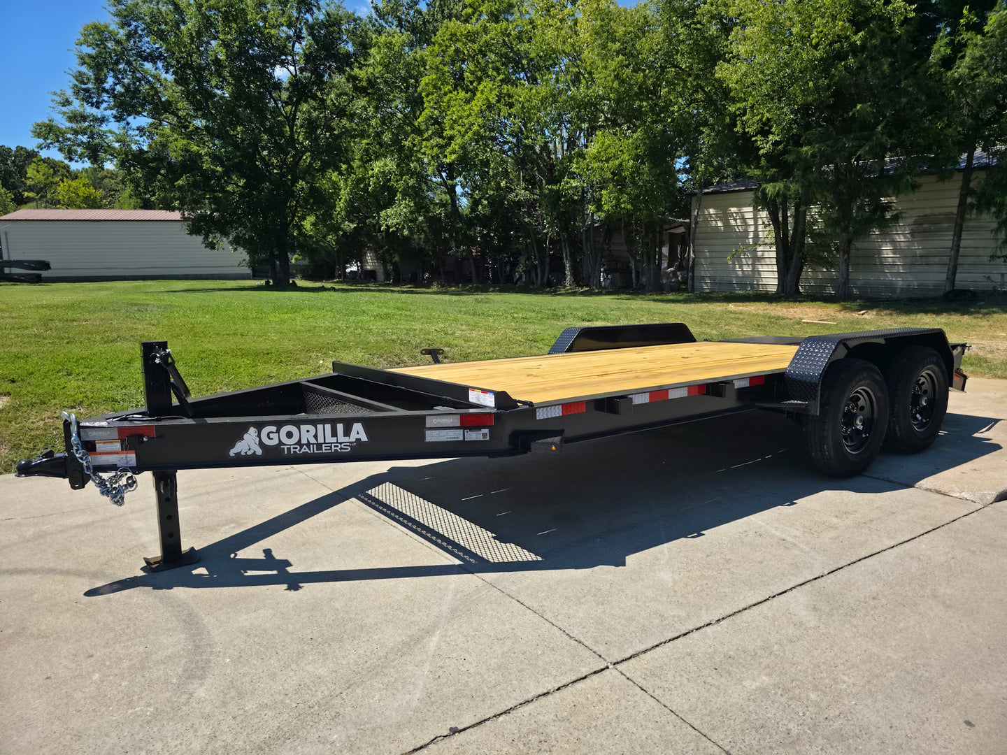 7x16 Equipment Trailer Dovetail Mini King Kong Ramps (2) 7,000LB Axles Front Left