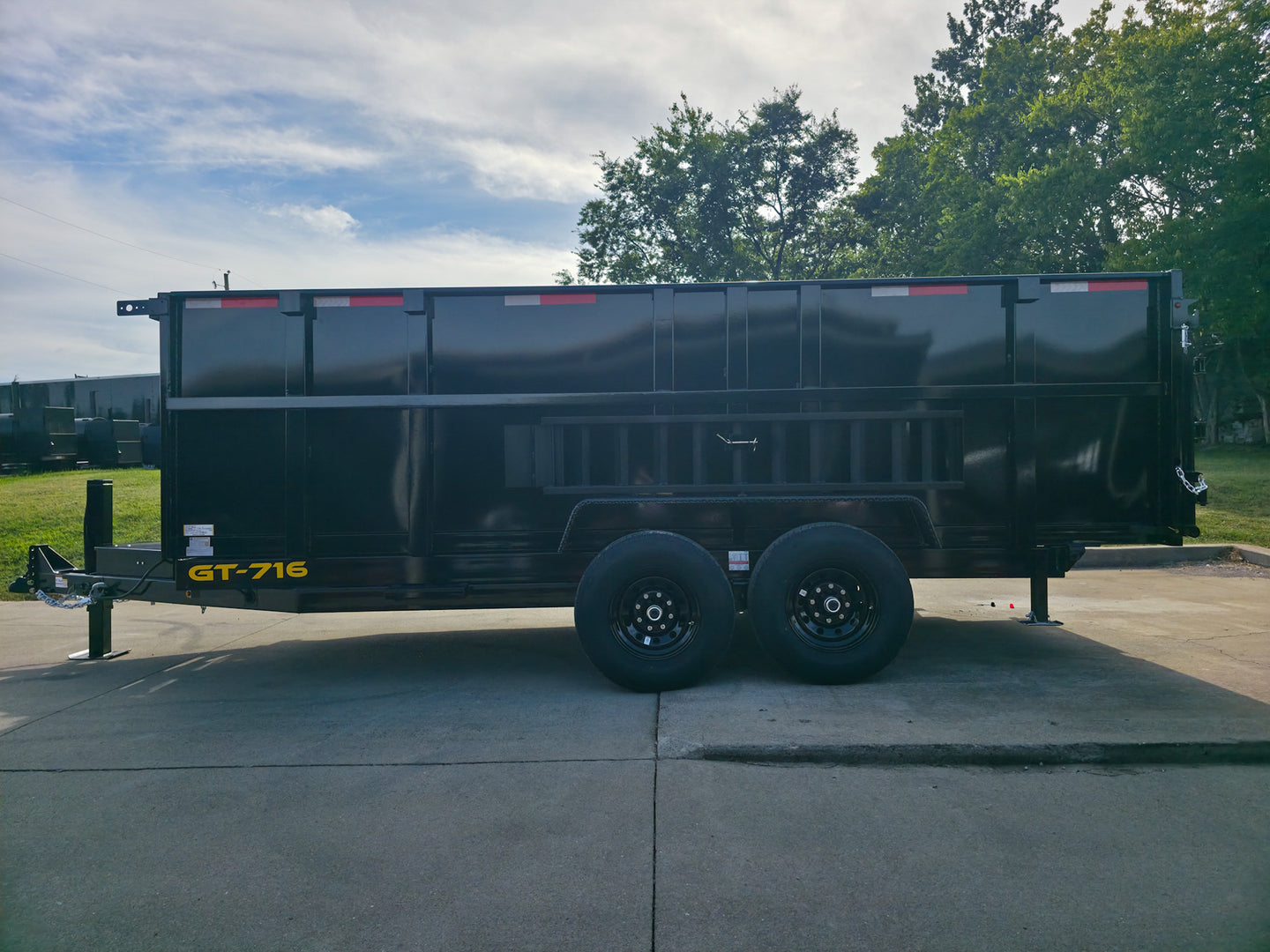 7x16 Telescopic Dump Trailer with 4ft Sides (2) 7K Axles W/ Hydraulic Jack Left Side